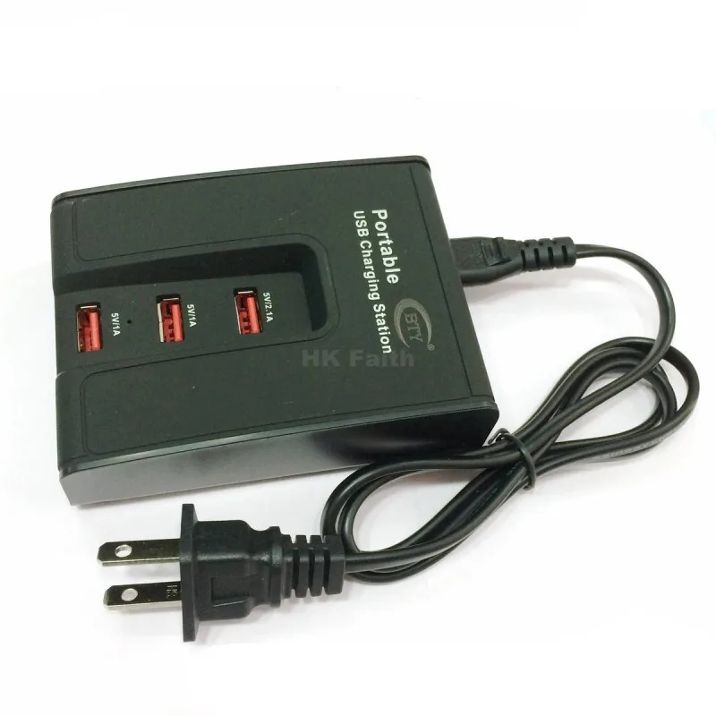 USB 5-Port Charging Station 100-240V 50/60Hz US/EU Charger Output DC 5V5A 5USB Mobile Tablet BTY M3005 | Электроника