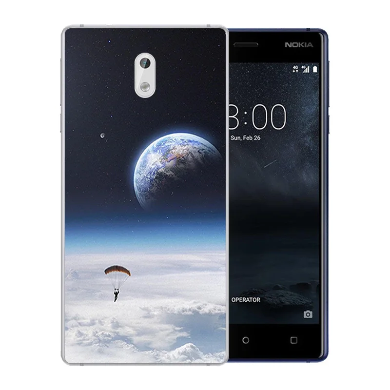5 0 дюйма для Nokia 3 Силиконовая задняя крышка космический мир шаблон TPU fundas Nokia3 Coque
