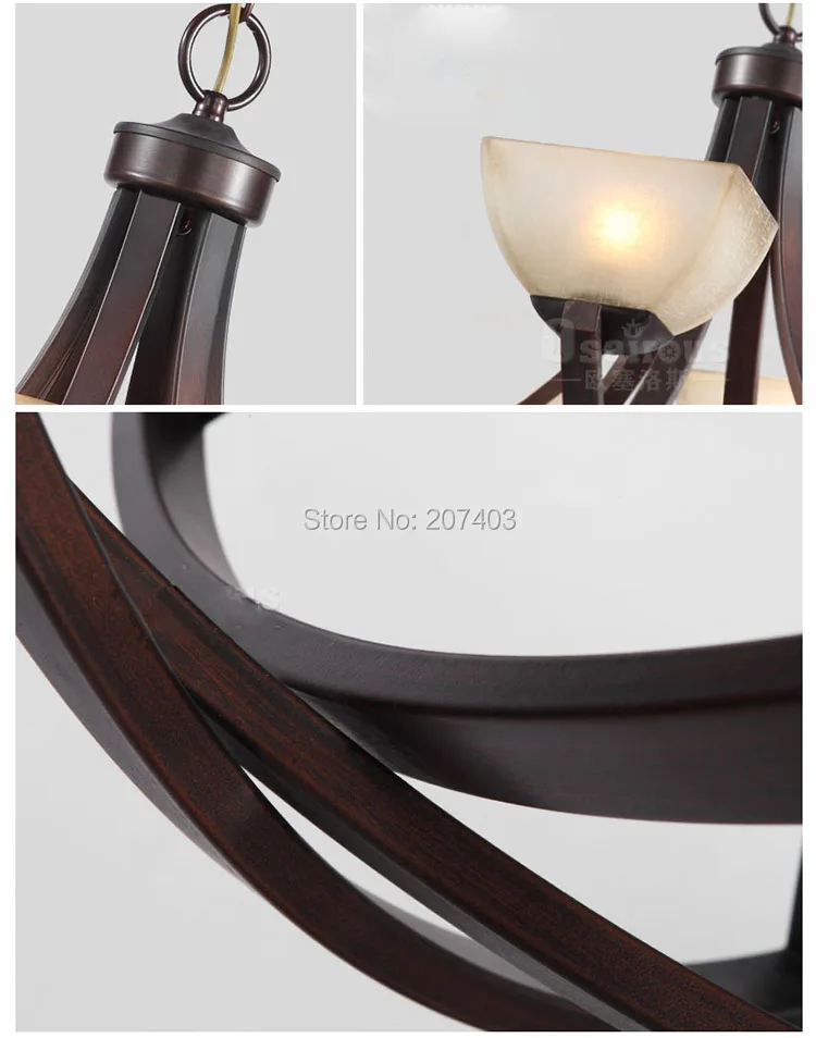 Rustic wrought iron chandelier lighting European American retro living room Village Restaurant industrial droplight | Лампы и
