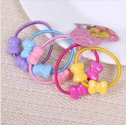 50pcs/bag Small Cartoon Bears Flowers Rabbit Star Child Baby Kids Ponytail Holders Hair Accessories For Girl Rubber Band Tie Gum | Детская