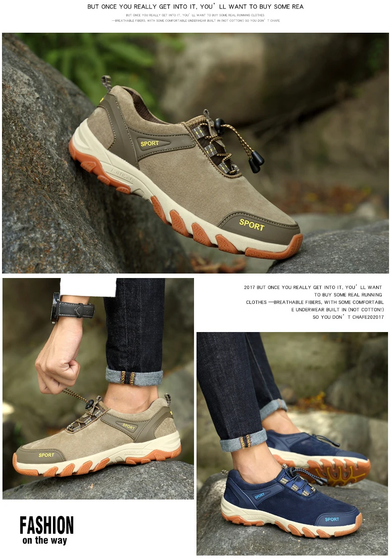 SusuGrace Outdoor Men Hiking Shoes Waterproof Climbing boots Breathable Tactical Combat Boots Desert Training Sneakers Anti-Slip