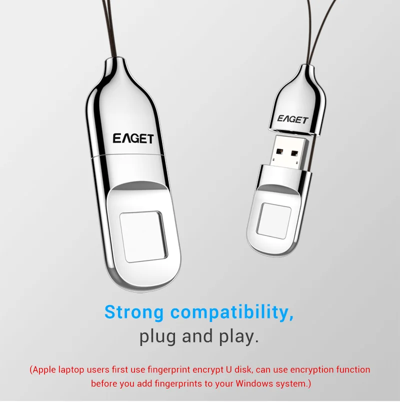 Eaget USB флеш-накопитель 32 ГБ, шифрование отпечатков пальцев, флеш-диск, флешка 64 ГБ, высокотехнологичная Защитная флешка, USB флешка для бизнеса