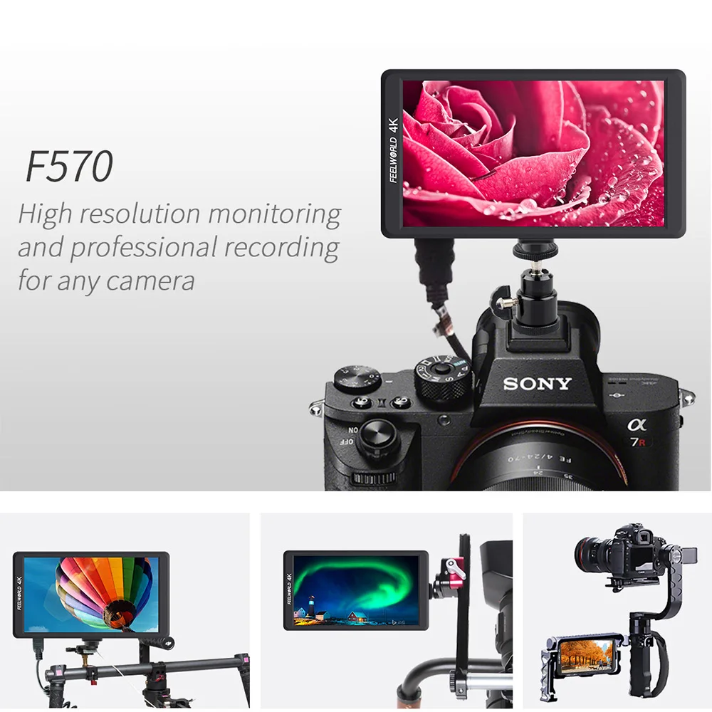 Feelworld F570 5 7-дюймовый полевой монитор для камеры DSLR маленький HD фокус видео помощь