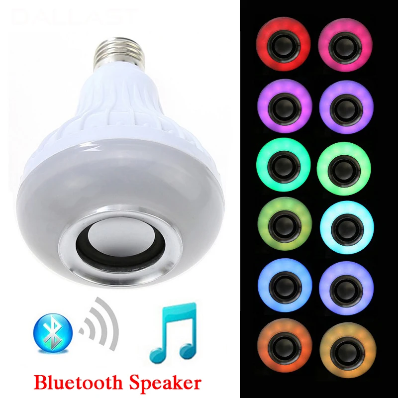 Горячая Распродажа E27 умная RGBW Беспроводная Bluetooth акустическая лампа музыкальная