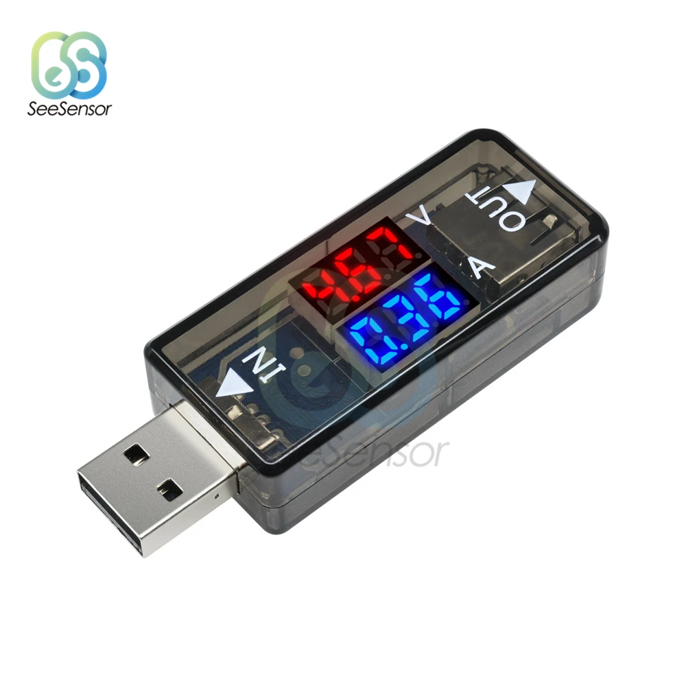 USB тестер с двойным цифровым дисплеем мобильный измеритель напряжения и силы