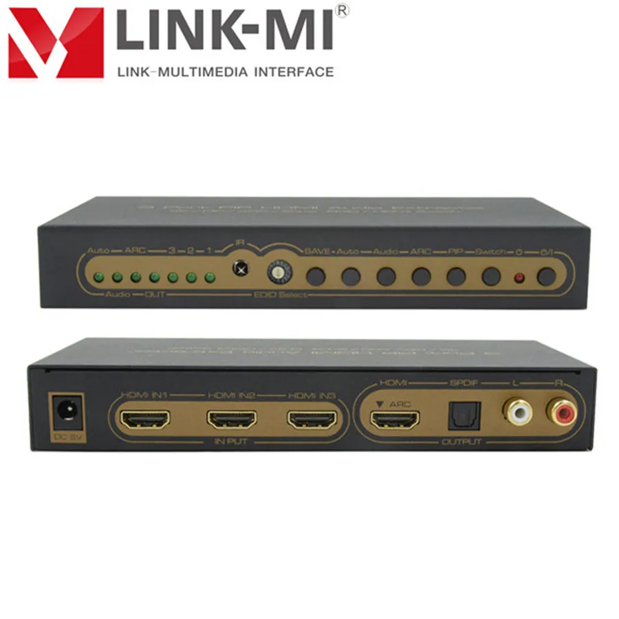 LINK MI SW301 Audio HDMI переключатель с пультом дистанционного управления 3x1 ARC EDID SPDIF
