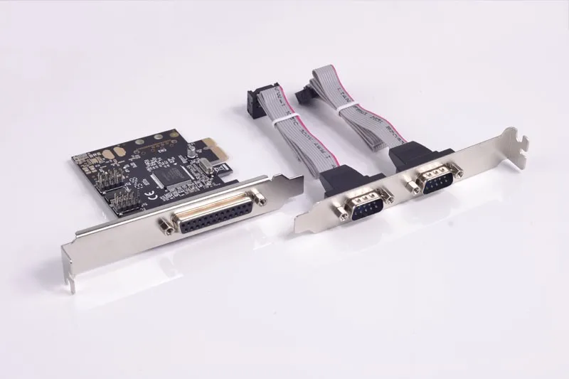 Серийная фотография PCI E к 2 портам s + параллельная карта контроллера с 1 портом
