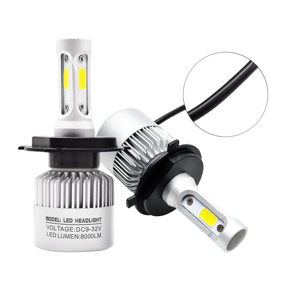 Taitian 2 шт. COB 72 Вт 8000LM 6500 К 12 В H7 turbo светодиодные фары H11 Canbus LED H4 авто h1 H3 H13 H27 880 9005 9006 9007 9012 5202
