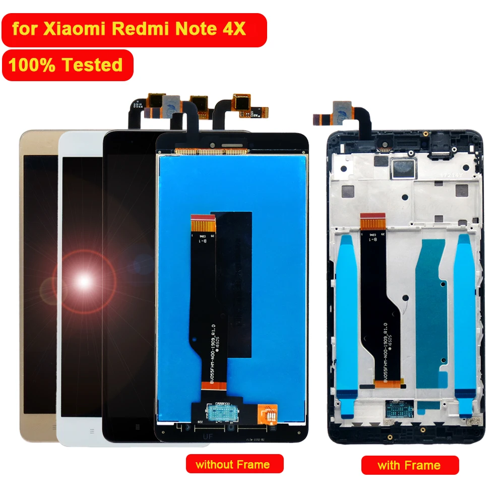 100% протестированный для Xiaomi Redmi Note 4x ЖК дисплей сенсорный экран с рамкой в сборе