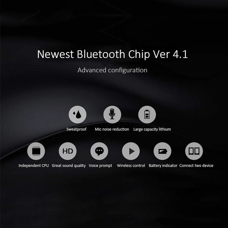 Bluetooth наушники беспроводные спортивные водонепроницаемые с защитой от пота бас