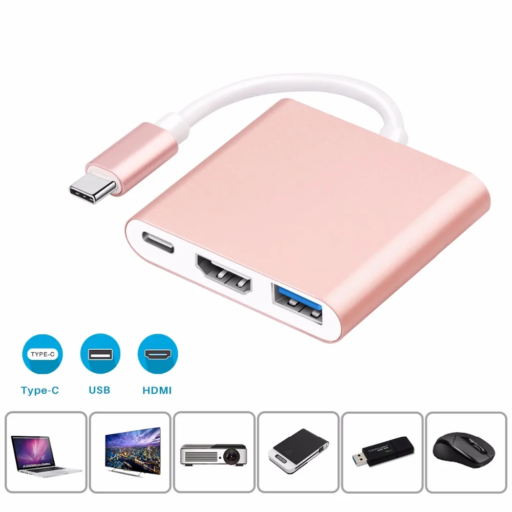 Fornorm USB 3.1type C HDMI адаптер 1080 P 4 К 3.0 конвертер кабель для зарядки порты и разъёмы
