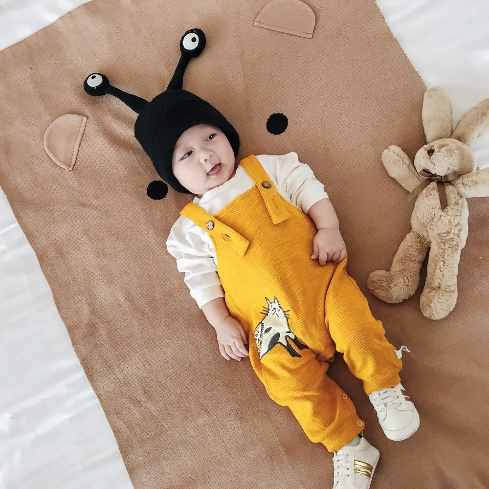 Lemonmiyu/хлопковый комбинезон для малышей с рисунком кота из мультфильма маленьких