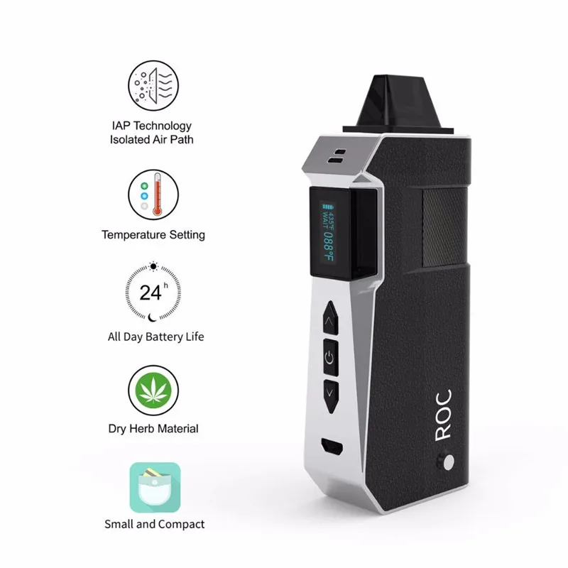 Roc box портативный испаритель для сухих трав электронная сигарета 2200 мач батарея
