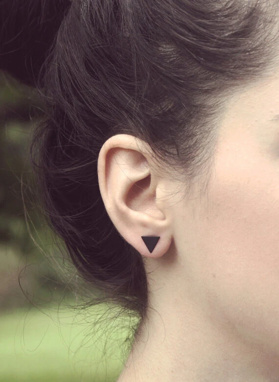 Модные аксессуары коробка краткие геометрические треугольные серьги-гвоздики