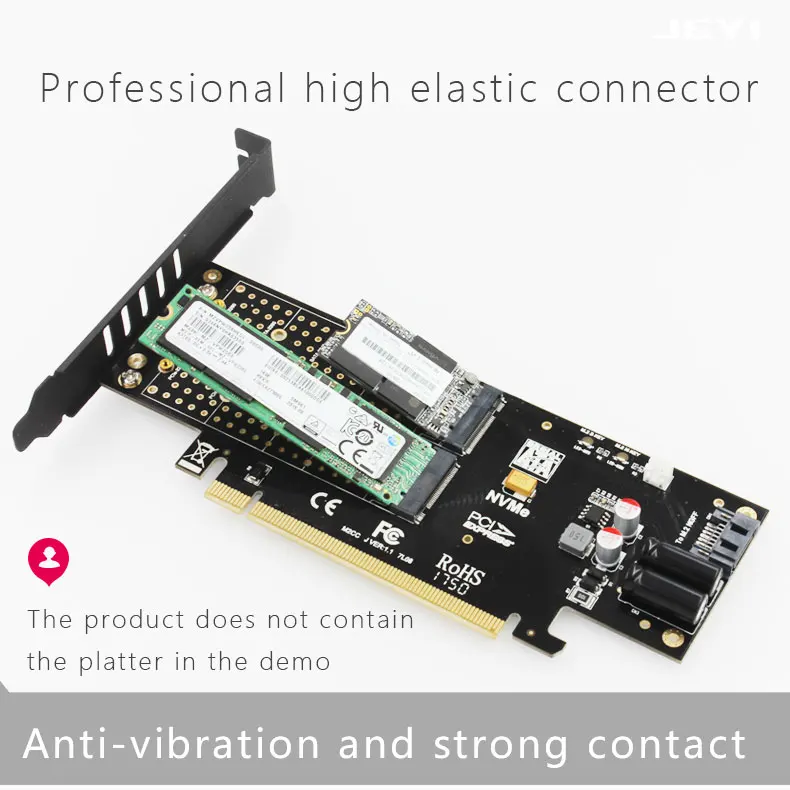 JEYI KNIGHT power-Fail защита PCIE3.0 NVME M.2 адаптер x16 Full speed M.2 добавить на карту теплоотвод пластина-вентилятор охлаждения SSD