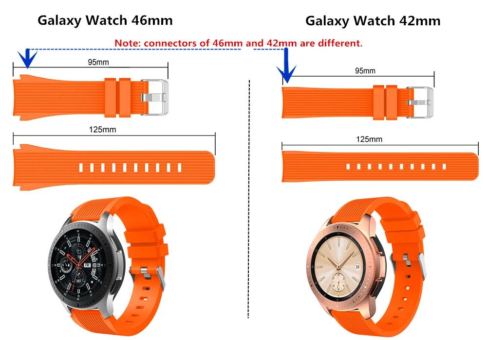 Силиконовый ремешок на запястье для samsung Galaxy Watch 46 мм 42 мм Active Active2 gear S3 S2 аксессуары для умных часов Спортивные товары