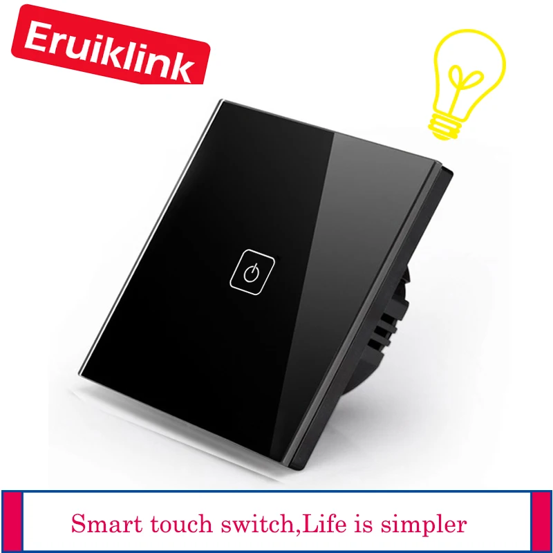 Eruiklink Fernbedienung Touch Schalter AC110-22OV стандарт ЕС 86*86 мм Kristall Glas панель сенсорная палочка Licht