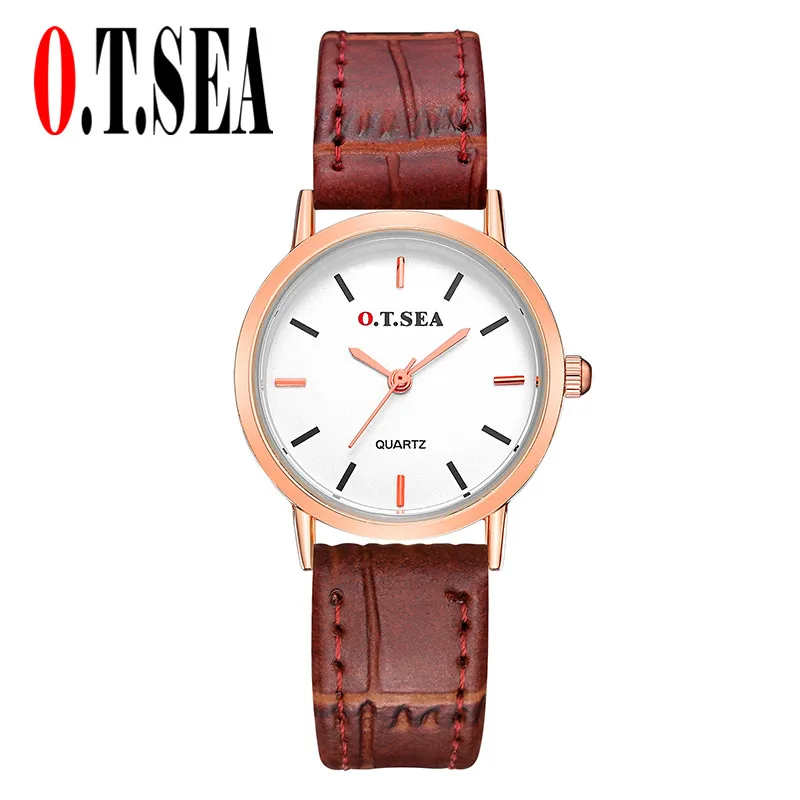 

2021 New Luxury O.T.SEA Brand Leather Watches Men Women Fashion Dress Quartz Wrist Watch 6688-5