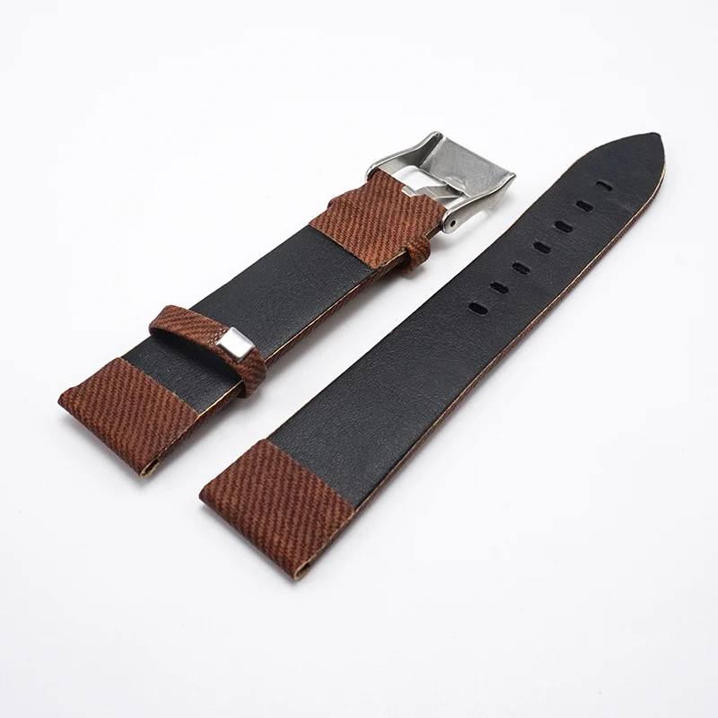 ремешок для часов часы женские мужские Джинсовая Ткань PU кожаный 20 ММ ремешки