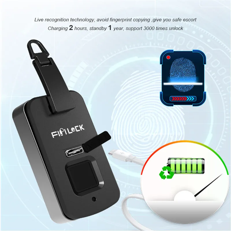 Fipilock FL-V2 отпечаток пальца рюкзак Usb зарядка противоугонные рюкзаки Повседневный стиль сумки умный БЕСКЛЮЧЕВОЙ замок бизнес дорожная сумка