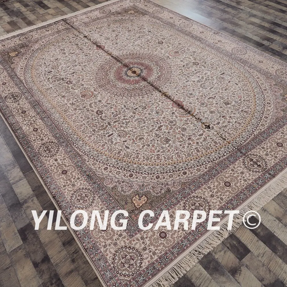 Kopen Yilong 9'x12 'Handgemaakte Turkse Medallion Tapijten Antieke Perzische Zijden Tapijten (LH168A9x12)