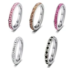QianBei титановые кольца из нержавеющей стали для женщин и мужчин 3 мм Цирконий обручальные кольца маленькие CZ объемные модные ювелирные изделия оптом