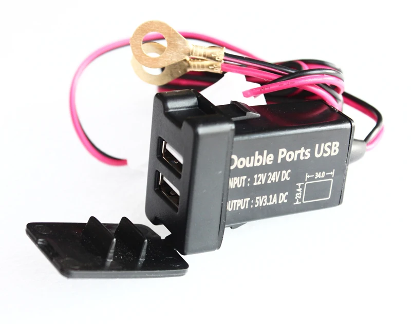 Выход 5V 3.1A двойной синий светодиод USB розетка зарядное устройство переключатель