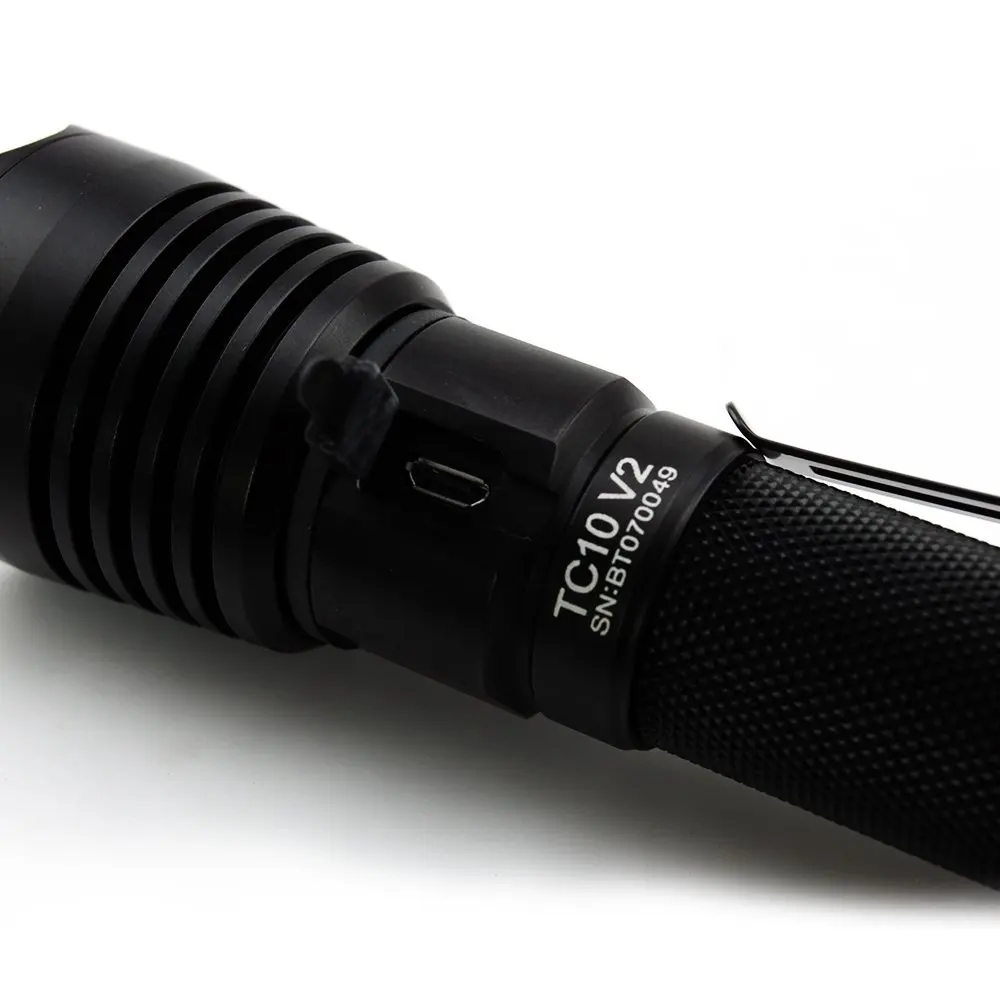 ThruNite TC10 V2 900 lumen CREE XM-L2 LED Flashlight Micro USB Rechargeable Tactical Torch + 1x Protected 3400mah 18650 Battery |