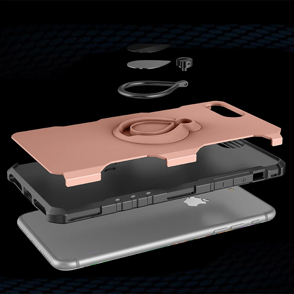 Противоударный чехол для телефона iPhone X XS Max XR палец кольцо магнитный держатель 7 8