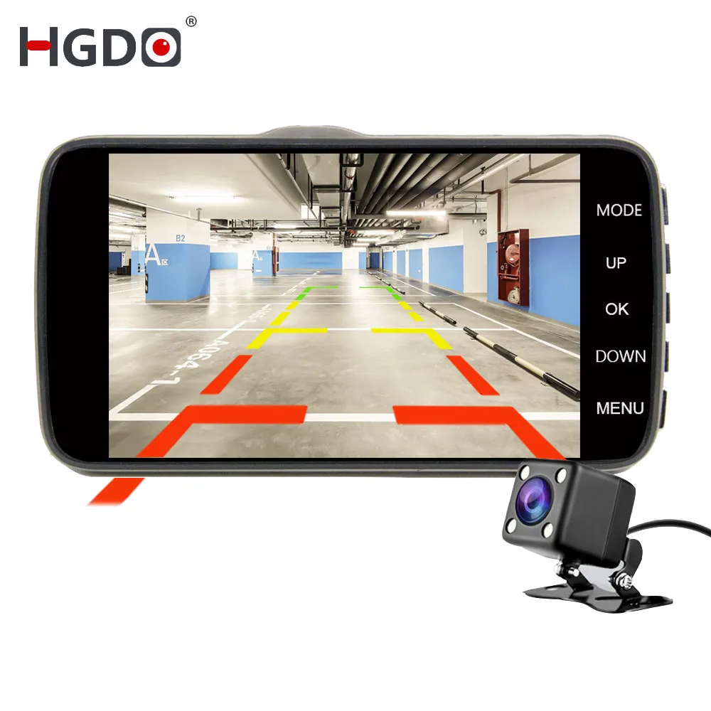 HGDO 4 0 &quotIPS Автомобильный видеорегистратор камера FHD 1080P двойной объектив