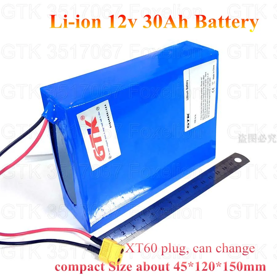 Мощность 12v 30Ah 30000 мА/ч аккумуляторная батарея li ion литиевых батарей для 200w тележка