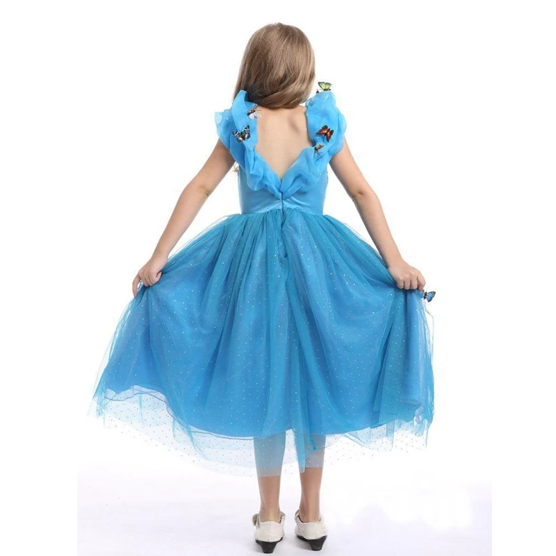 GrayGirl Dress Girl Kids Butterflies Sleeveless Party Cosplay Costume Children Birthday Pageant Fancy Wedding | Детская одежда и
