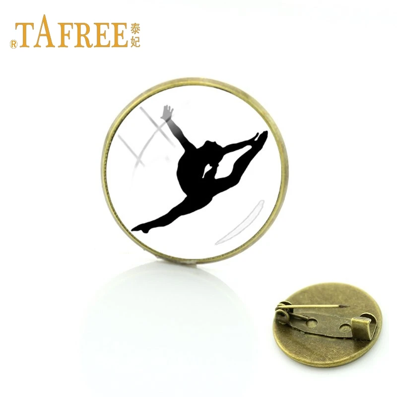 GY183 TAFREE гимнастика движется стеклянный кабошон купольная художественная картина брошь для любителей спорта памятная брошь аксессуары для одежды Ювелирные изделия GY172 - Окраска металла: GY183