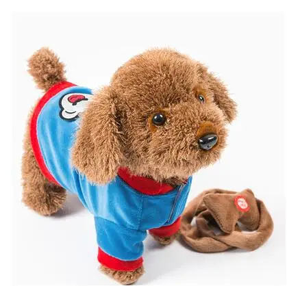 blue Teddy Электрический поводок для собак, красочные плюшевые игрушки, музыкальное оборудование, поводок с дистанционным управлением, электронные игрушки для детей, рождественский подарок - Цвет: blue Teddy