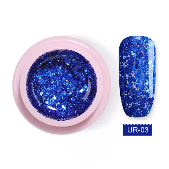 Ur Sugar 7,5 мл замочить от УФ красочных серий Блеск Гель голографический лак розовый золотистый лак Гель-лак для ногтей - Цвет: 5ml 3