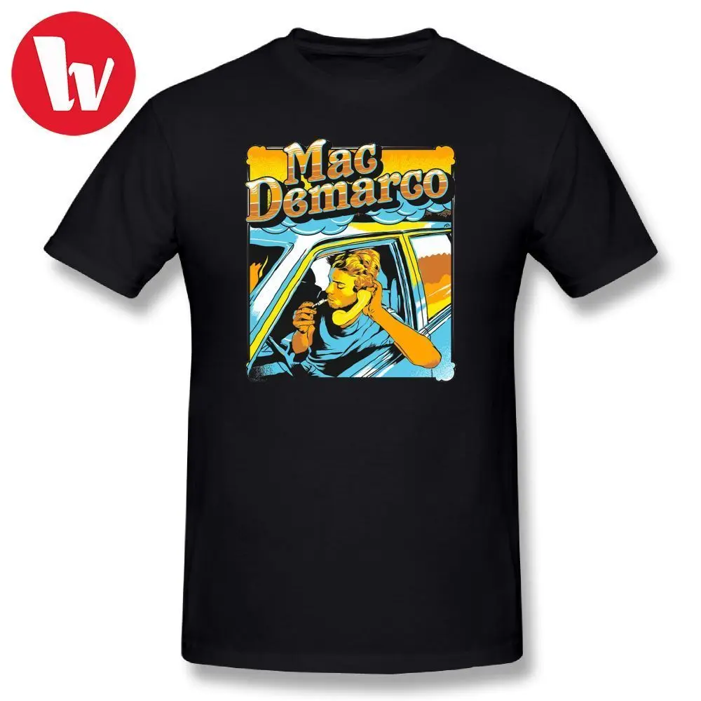 Mac Demarco футболка в своей машине для мужчин с мультяшным принтом 100 хлопок футболки