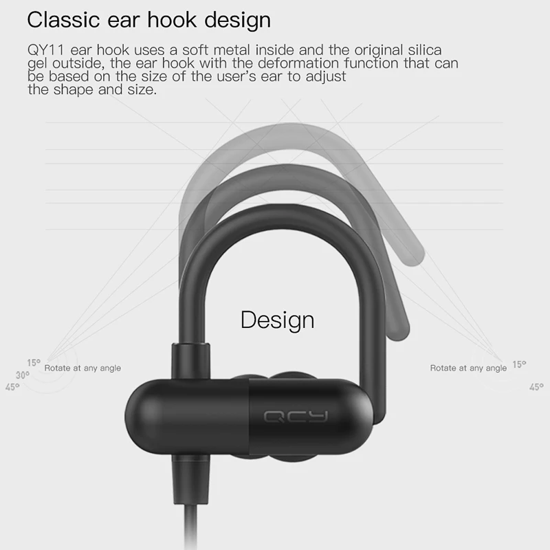 QCY QY11 спортивные bluetooth наушники беспроводная гарнитура для геймеров вкладыши с