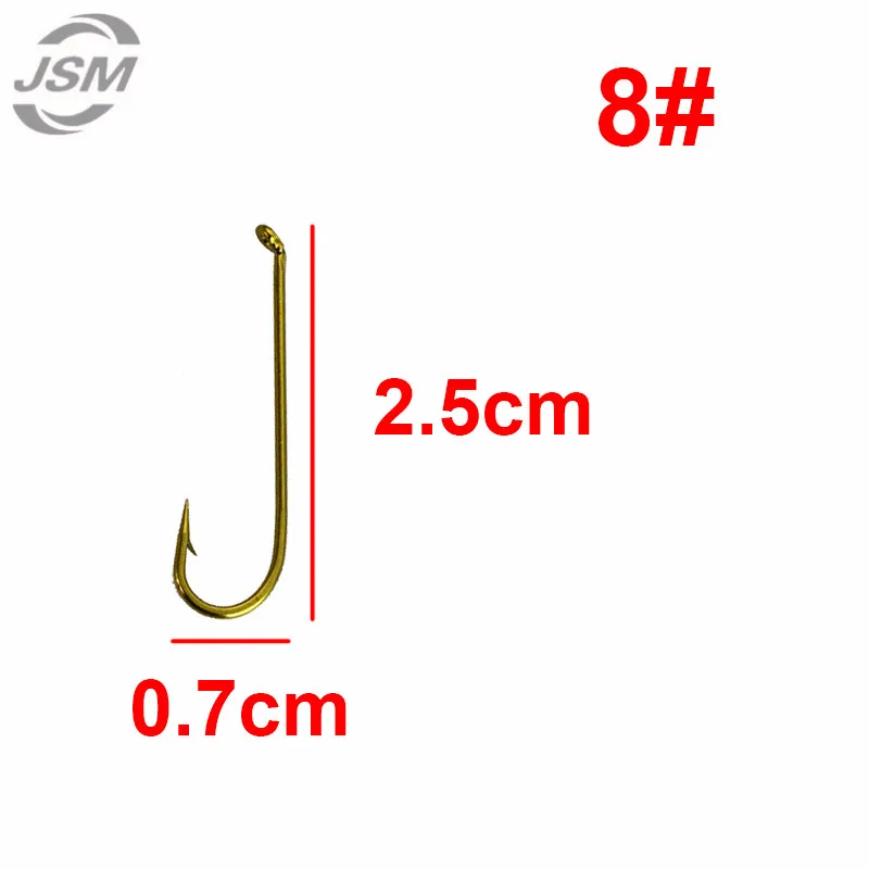 JSM 100 шт. 79580 рыболовные крючки из высокоуглеродистой стали чайного цвета с