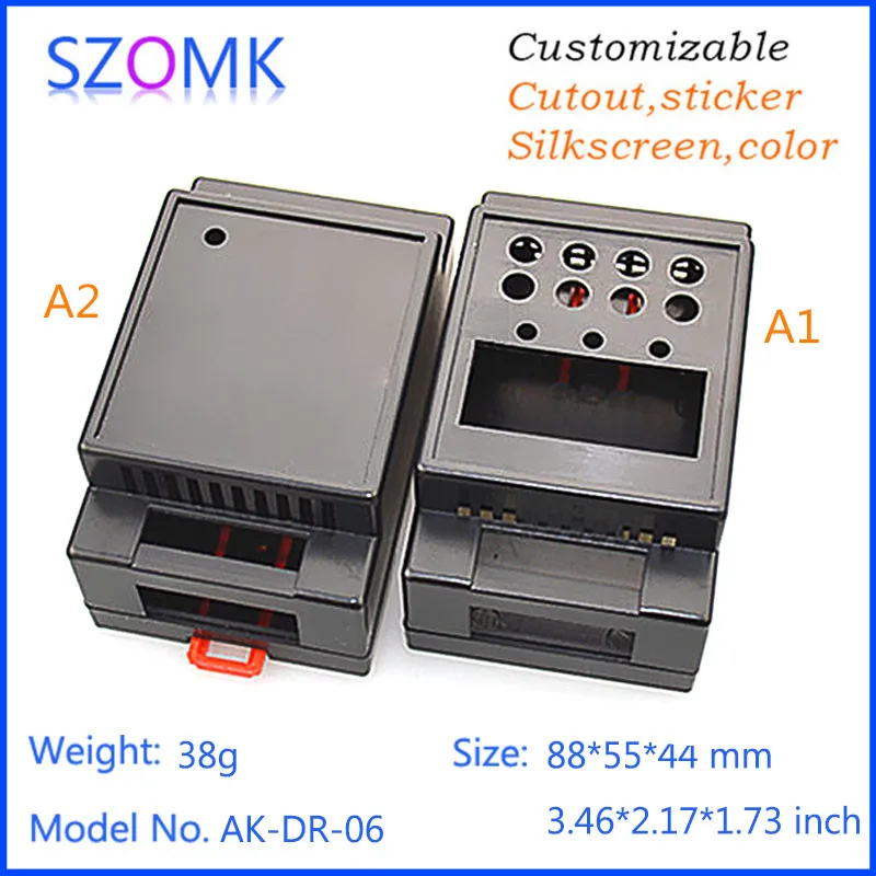 2 шт. пластиковые распределительные коробки для электроники на din рейку 88*55*44 мм|box