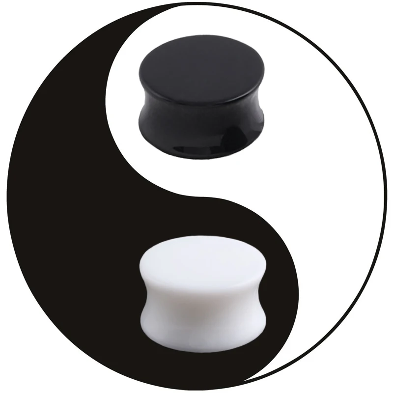 Черные акриловые растяжки Для Пирсинга Ушей 2 шт./лот туннели 14 мм ювелирные