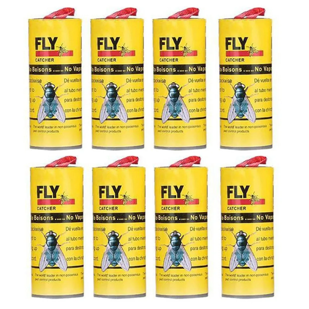 8Pcs 8/16/24 рулонов насекомых Ошибка Fly клей Бумага убийц мух ловушка лента липкий удовлетворяет пакеты насекомых клей клейкие полоски - Цвет: 8Pcs