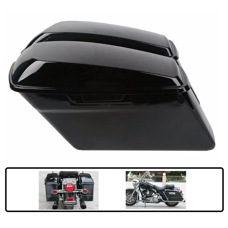 Яркие черные твердые кофры сторона сумка для Harley Touring Road King модель Street Glide FLT FLHT FLHTCU