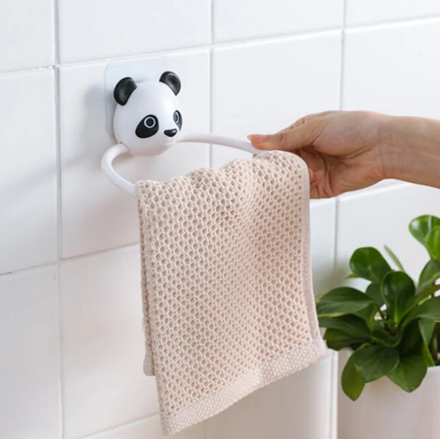 Круглые держатели для полотенец panda настенные аксессуары ванной комнаты|Кольца