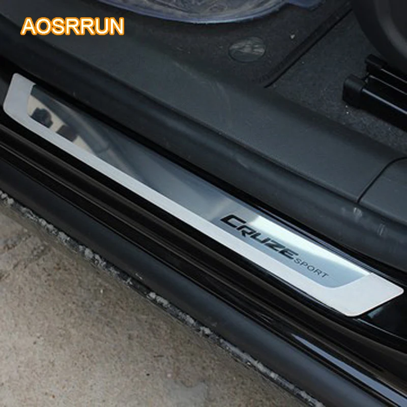 Тонкие накладки из нержавеющей стали AOSRRUN наклейки на пороги дверей 2010 2012 2013 2014