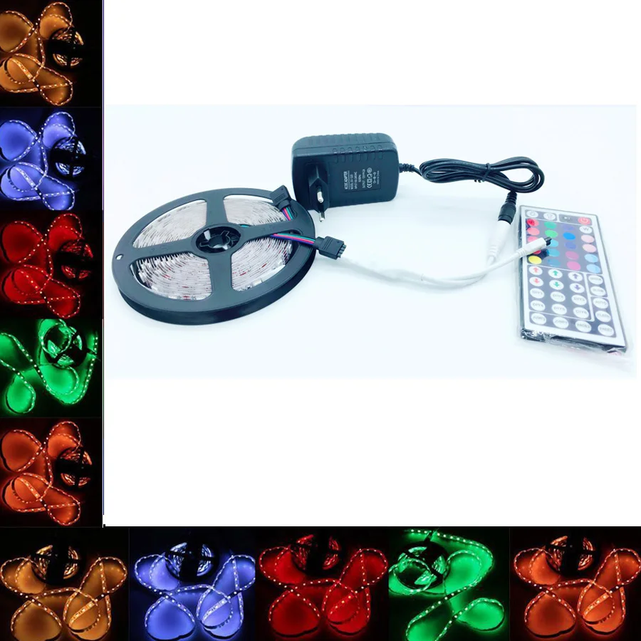 SMD RGB Светодиодные ленты Light 5050 2835 10 м 5 светодиод диод гибкой DC регулятор 12 В