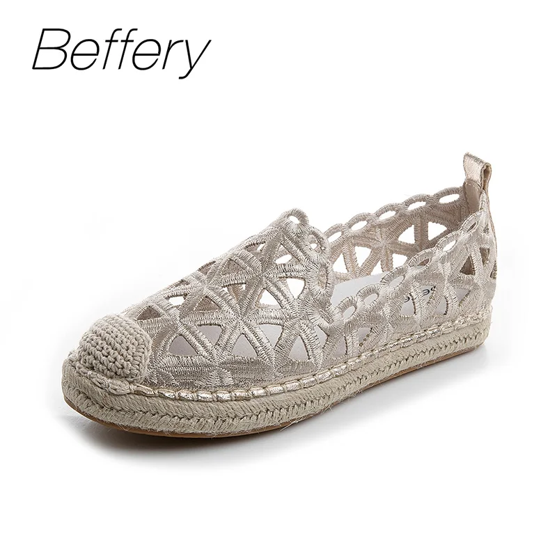 Beffery весенне-летние дамские туфли на плоской подошве слипоны обувь платформе