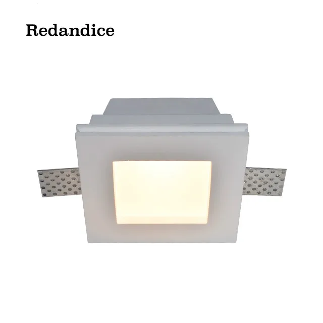 Redandice квадратный светодиодный прожектор со стеклом paintable штукатурка вниз свет