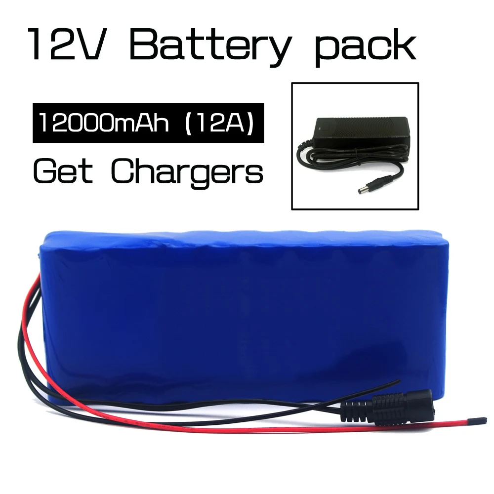 12V 12A 18650 lithium battery 12000 mAh capacity including protective plate + charger Free shipping | Электроника