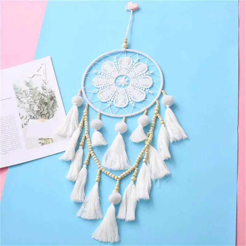 Современные Настенные колокольчики ручной работы кружева Ловец снов WindChime роскошные свадебные декоративные ремесла подарок на день рождения wowen kids