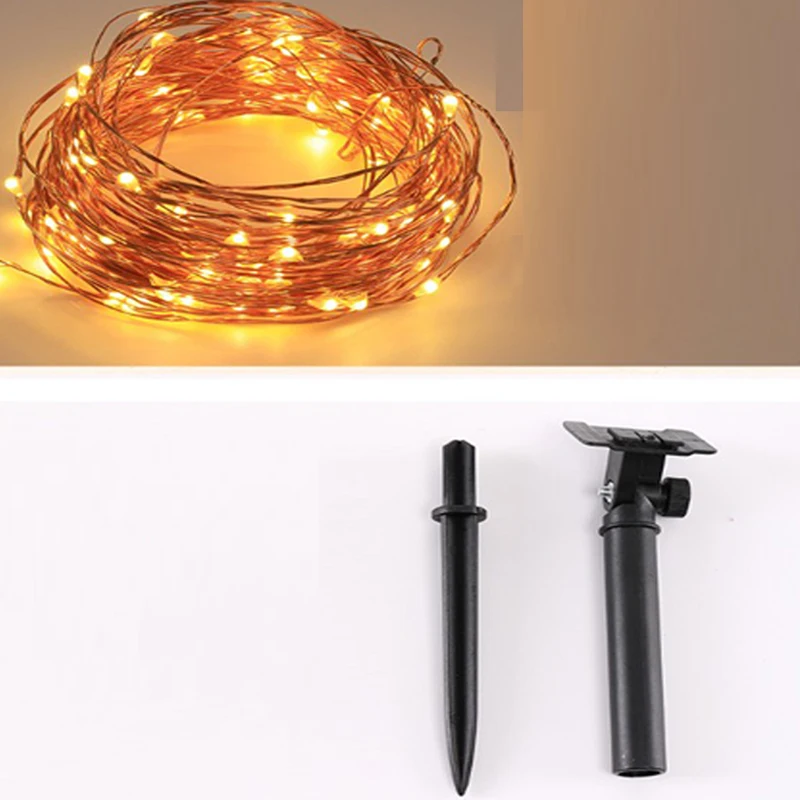 12M 100 LED Lights Solar Copper Wire String Light Home Outdoor Powered Fairy Christmas Party Decor | Освещение